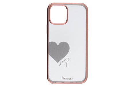 yauzBlanccoco Matte Metal Hybrid Case for iPhone 12_iPhone 12 Pro^Pink Gold CHIC HEART