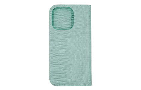 yauzNOLLEY'S Croco Style Leather BOOK TYPE CASE for iPhone 14 Pro^GREEN