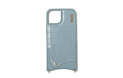 yauzNOLLEY'S Croco Style Leather SLING CASE for iPhone 14^BLUE