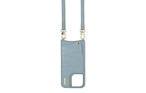 yauzNOLLEY'S Croco Style Leather SLING CASE for iPhone 14 Pro^BLUE