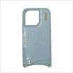 yauzNOLLEY'S Croco Style Leather SLING CASE for iPhone 14 Pro^BLUE