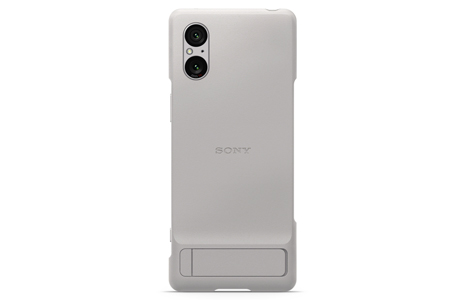 Style Cover with Stand for Xperia 5 V^Platinum Gray