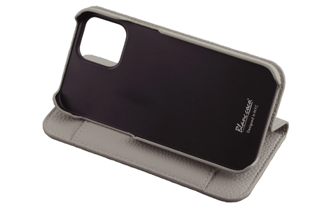 yauzBlanccoco NY-BIG Heart Leather Case for iPhone 12_iPhone 12 Pro^Snow Gray