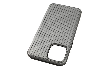 yauzGRAMAS COLORS Rib-Slide Hybrid Case for iPhone 12_iPhone 12 Pro^Titan Gray