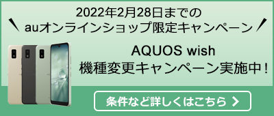 【au Online Shop限定】AQUOS wish SHG06 保護ガラスプレゼントキャンペーン