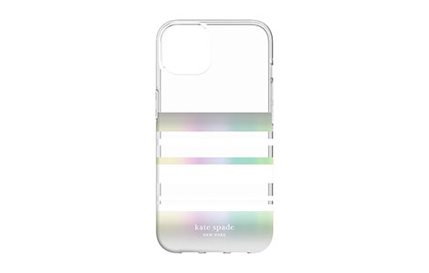iPhone 13 Pro用 kate spade（R）ハイブリッドカバー／Iridescent Stripe