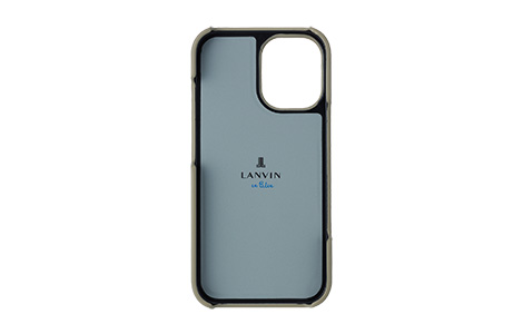 LANVIN en Bleu - Slim Wrap Case Stand & Ring Ribbon for iPhone 16 [ Gray~Light Blue ]