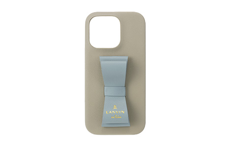 LANVIN en Bleu - Slim Wrap Case Stand & Ring Ribbon for iPhone 16 Pro [ Gray~Light Blue ]