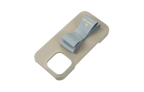 LANVIN en Bleu - Slim Wrap Case Stand & Ring Ribbon for iPhone 16 Pro [ Gray~Light Blue ]