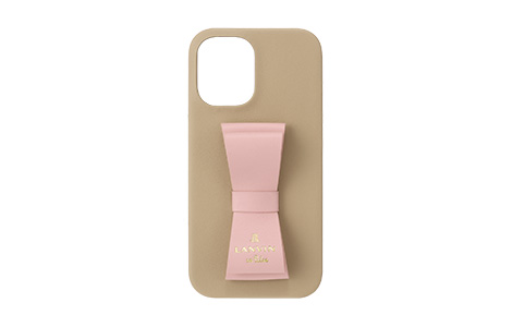 LANVIN en Bleu - Slim Wrap Case Stand & Ring Ribbon for iPhone 16 [ Beige~Pink ]