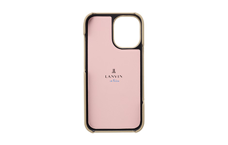 LANVIN en Bleu - Slim Wrap Case Stand & Ring Ribbon for iPhone 16 [ Beige~Pink ]