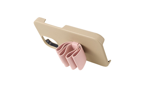 LANVIN en Bleu - Slim Wrap Case Stand & Ring Ribbon for iPhone 16 [ Beige~Pink ]