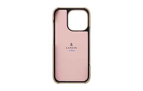 LANVIN en Bleu - Slim Wrap Case Stand & Ring Ribbon for iPhone 16 Pro [ Beige~Pink ]