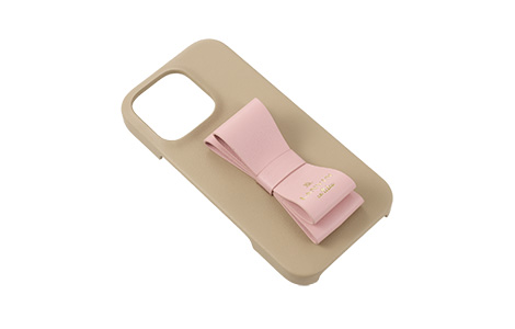 LANVIN en Bleu - Slim Wrap Case Stand & Ring Ribbon for iPhone 16 Pro [ Beige~Pink ]