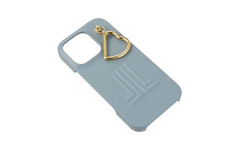 LANVIN en Bleu - Slim Wrap Case with Heart Charm for iPhone 16 Pro [ Light Blue ]