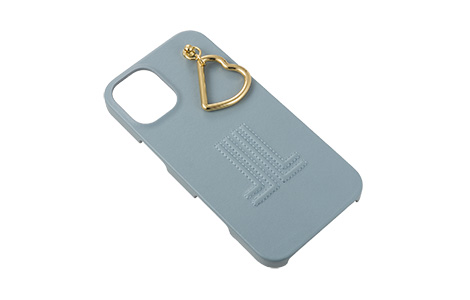 LANVIN en Bleu - Slim Wrap Case with Heart Charm for iPhone 16 Plus [ Light Blue ]