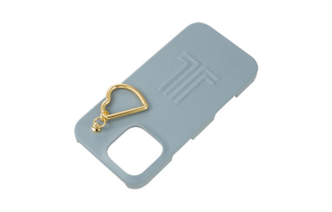 LANVIN en Bleu - Slim Wrap Case with Heart Charm for iPhone 16 Pro Max [ Light Blue ]