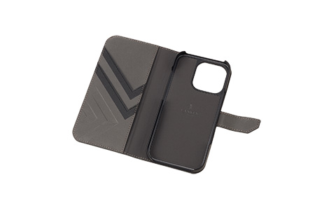 LANVIN COLLECTION - Folio Case Double Lined with MagSafe for iPhone 16 Pro [ Gray ]