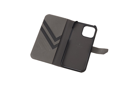 LANVIN COLLECTION - Folio Case Double Lined with MagSafe for iPhone 16 Pro Max [ Gray ]