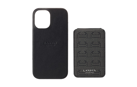 LANVIN COLLECTION - Wrap Case with MagSafe Card Wallet for iPhone 16 [ Black ]