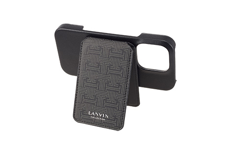 LANVIN COLLECTION - Wrap Case with MagSafe Card Wallet for iPhone 16 Pro [ Black ]