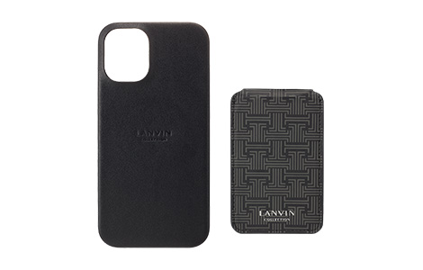 LANVIN COLLECTION - Wrap Case with MagSafe Card Wallet for iPhone 16 Plus [ Black ]