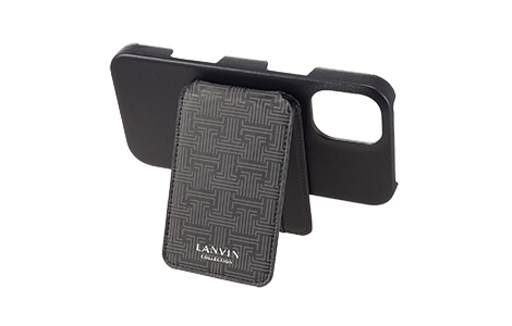 LANVIN COLLECTION - Wrap Case with MagSafe Card Wallet for iPhone 16 Plus [ Black ]