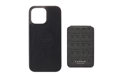 LANVIN COLLECTION - Wrap Case with MagSafe Card Wallet for iPhone 16 Pro Max [ Black ]