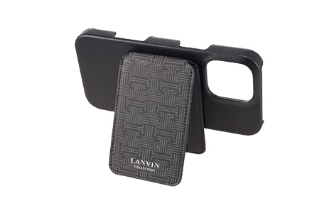 LANVIN COLLECTION - Wrap Case with MagSafe Card Wallet for iPhone 16 Pro Max [ Black ]