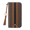 MICHAEL KORS - Folio Case Stripe with Tassel Charm for Magsafe for iPhone 16 Pro [ Brown ]