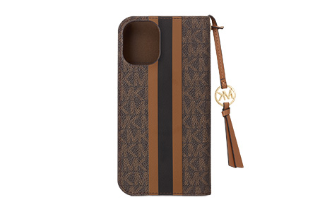 MICHAEL KORS - Folio Case Stripe with Tassel Charm for Magsafe for iPhone 16 Plus [ Brown ]