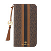 MICHAEL KORS - Folio Case Stripe with Tassel Charm for Magsafe for iPhone 16 Plus [ Brown ]