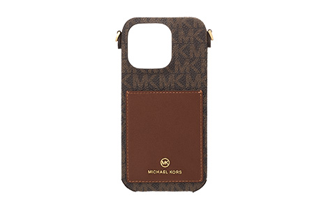 MICHAEL KORS - Wrap Case Pocket with Strap for iPhone 16 [ Brown ]