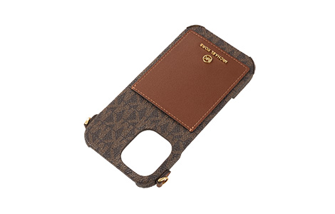 MICHAEL KORS - Wrap Case Pocket with Strap for iPhone 16 [ Brown ]