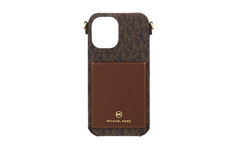 MICHAEL KORS - Wrap Case Pocket with Strap for iPhone 16 Pro [ Brown ]