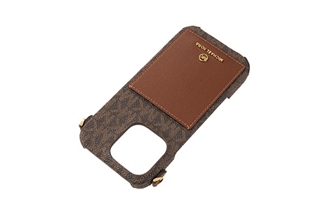 MICHAEL KORS - Wrap Case Pocket with Strap for iPhone 16 Pro [ Brown ]