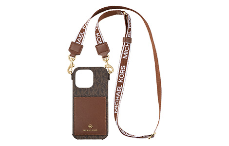 MICHAEL KORS - Wrap Case Pocket with Strap for iPhone 16 Pro [ Brown ]