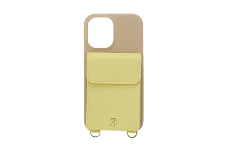 ELLE - Wrap Case with Pouch for iPhone 16 [ Beige~Yellow ]