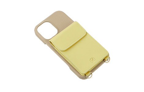 ELLE - Wrap Case with Pouch for iPhone 16 [ Beige~Yellow ]