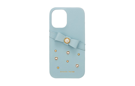 Samantha Thavasa- Wrap Case with Bijou for iPhone 16 [ Light Blue ]