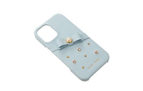 Samantha Thavasa- Wrap Case with Bijou for iPhone 16 [ Light Blue ]