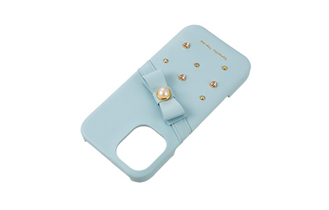 Samantha Thavasa- Wrap Case with Bijou for iPhone 16 [ Light Blue ]