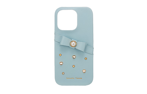 Samantha Thavasa- Wrap Case with Bijou for iPhone 16 Pro [ Light Blue ]