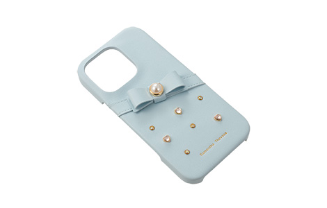 Samantha Thavasa- Wrap Case with Bijou for iPhone 16 Pro [ Light Blue ]