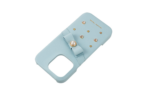 Samantha Thavasa- Wrap Case with Bijou for iPhone 16 Pro [ Light Blue ]