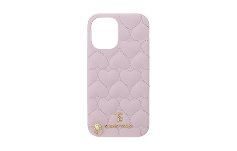 Samantha Thavasa- Wrap Case Heart Quilting with Hand Strap for iPhone 16 [ Lavender Pink ]