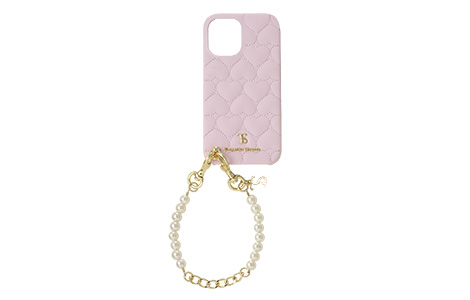 Samantha Thavasa- Wrap Case Heart Quilting with Hand Strap for iPhone 16 [ Lavender Pink ]