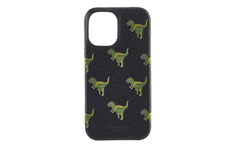 COACH - Leather Slim Wrap Case for iPhone 16 [ Repeat Rexy/Black/Green ]