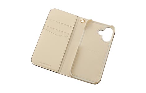 iPhone 17p MICHAEL KORS ubN^CvP[X with Tassel Charm^Beige Pink Stripe