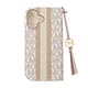 iPhone 17p MICHAEL KORS ubN^CvP[X with Tassel Charm^Beige Pink Stripe